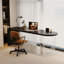 Noir / demi-cercle transparent en bois massif + bureau en acrylique-799781133