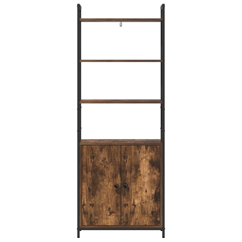 161cm H x 60cm W Steel Book Cabinet Bookcase, Smoked Oak