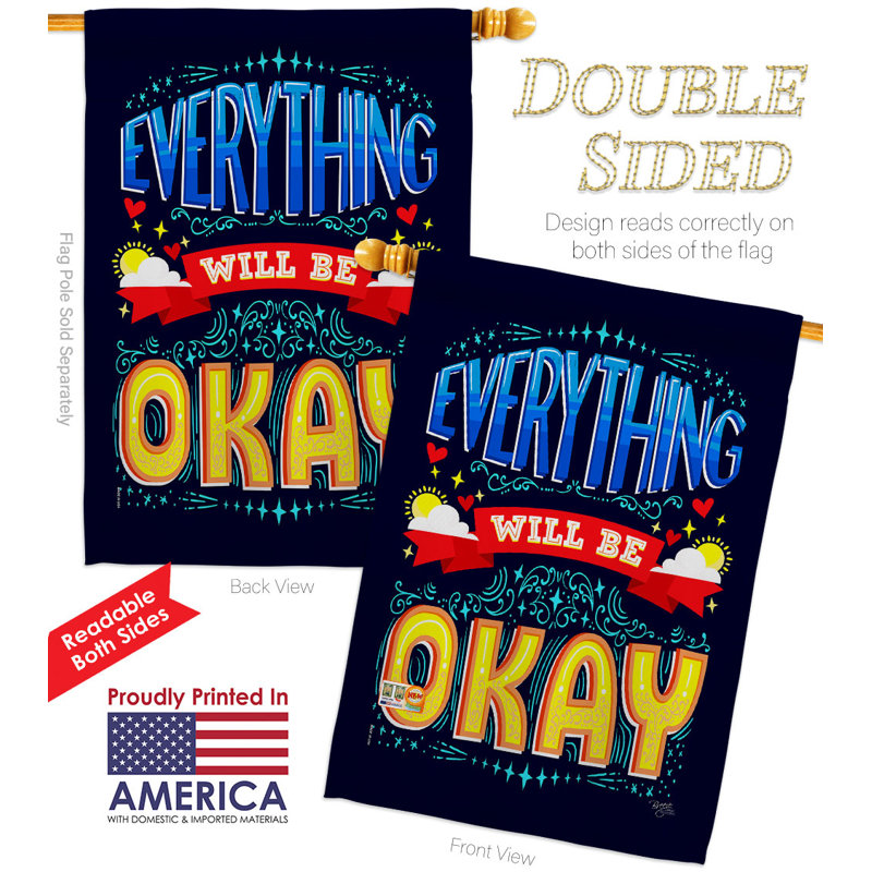 Double Sided 40 in. H x 28 in. W Polyester House Flag