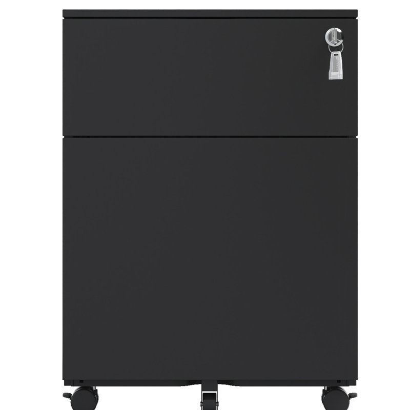 Lockable 2 Drawer File Cabinet, Steel, For Legal/letter/a4/f4, Home Office Hot Look, Black Steel Cabinet With Drawers And Lock, New Style,