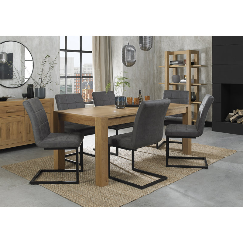 Caserta Extendable Oak Dining Table, Light Oak, 75cm H x 185cm W x 90cm D