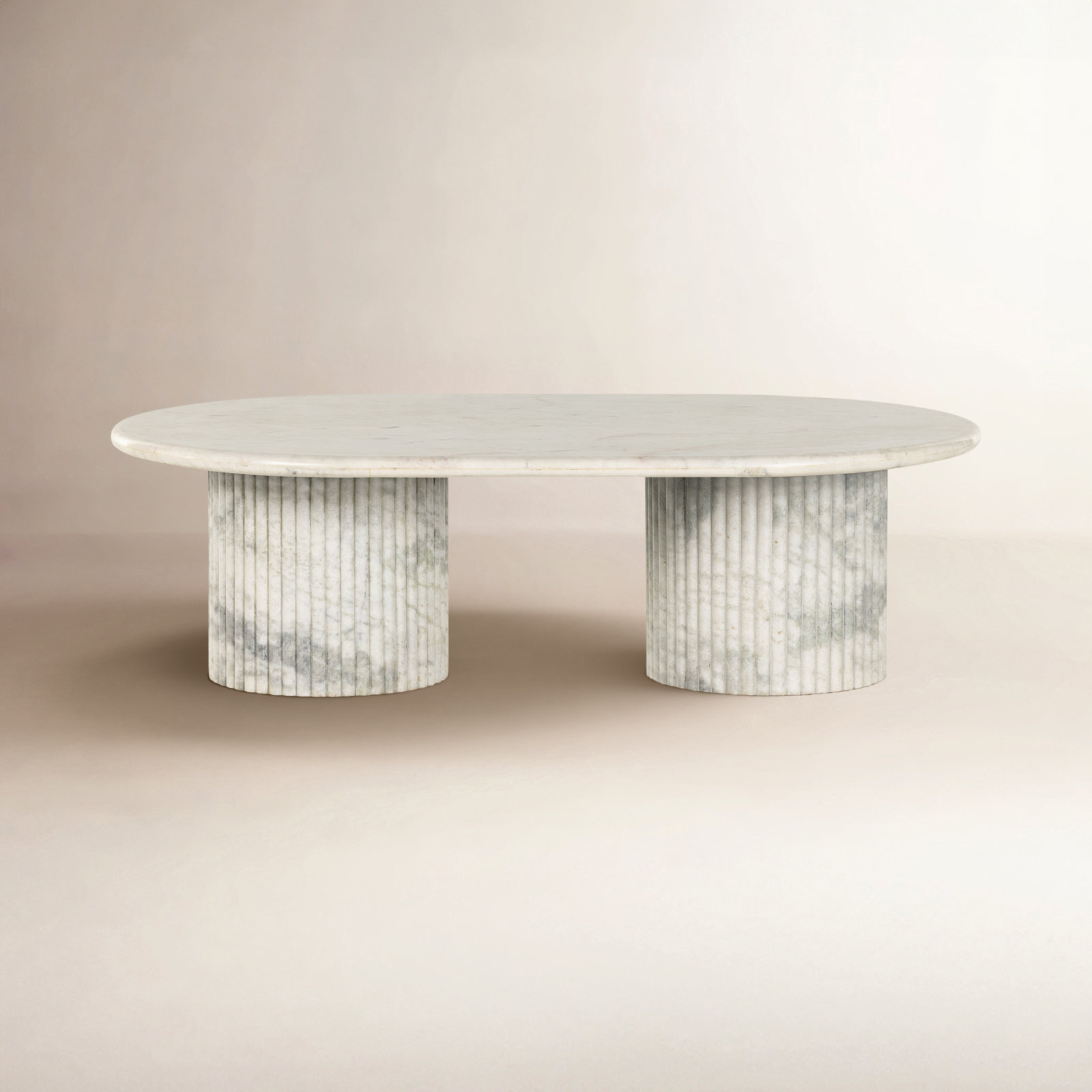 Verbana Single Coffee Table, Polished White