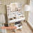Vanity Desk With Led Mirror & Power Outlet