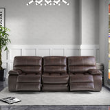 3-Piece Modern Fancy Faux Leather Power Reclining Sofa With Wide Back