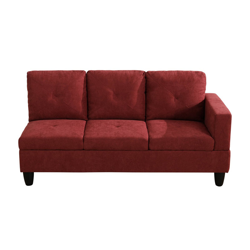 Canapé modulaire 2 pièces Lorenzina, Face à la gauche, Tissu rouge
