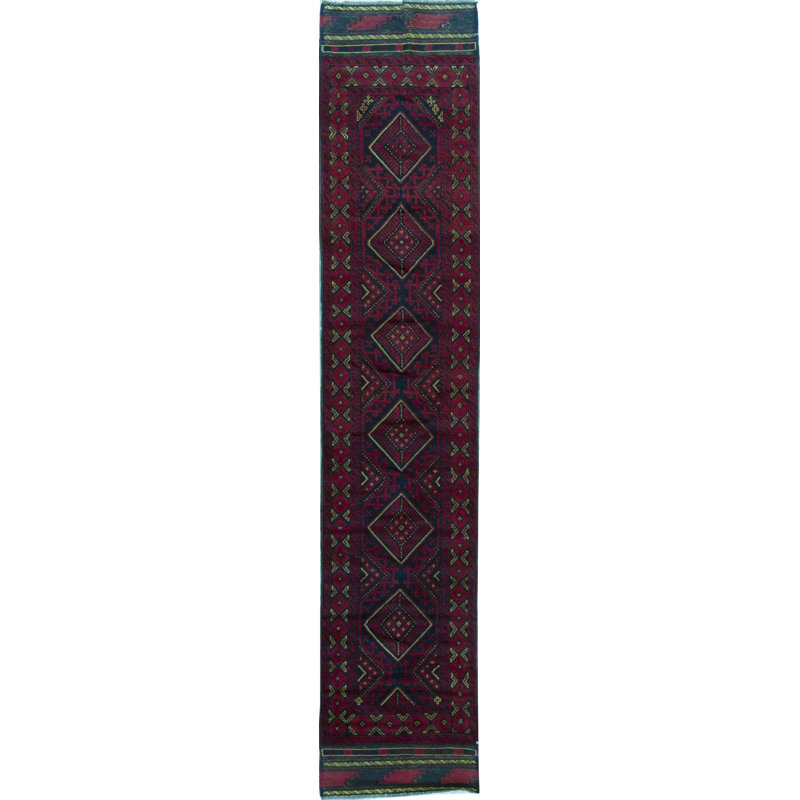 Hand-Knotted High-Quality Red Runner