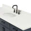 Meuble-lavabo simple en bois massif 66 po avec plateau en quartz blanc Thornaby-1195506912-1160528167