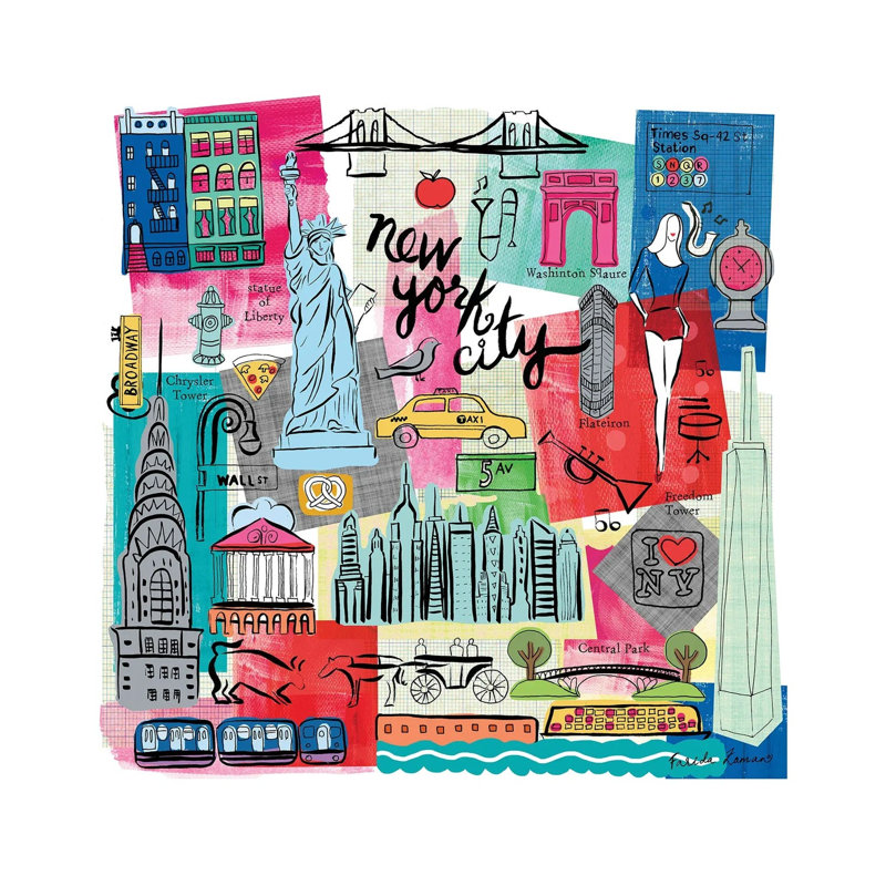 Global Travel I by Farida Zaman - Wrapped Canvas Gallery-Wrapped Canvas Giclée, 45.72 cm H x 45.72 cm W