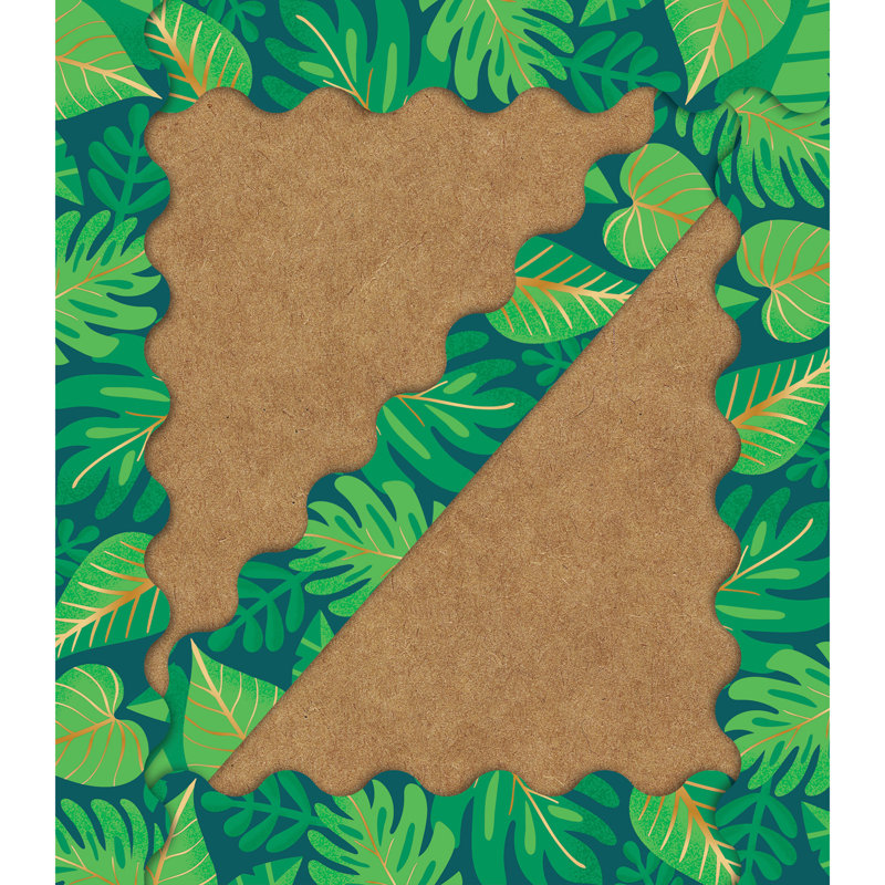 Bordure festonnée de feuilles tropicales One World