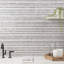 Microsaic Lines Storm Polished Marble Mosaic Tile-748157659