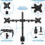 Mount-It! Full Motion Adjustable Dual Monitor Mount Fits 2 Computer Screens 17 - 32 in. with C-Clamp