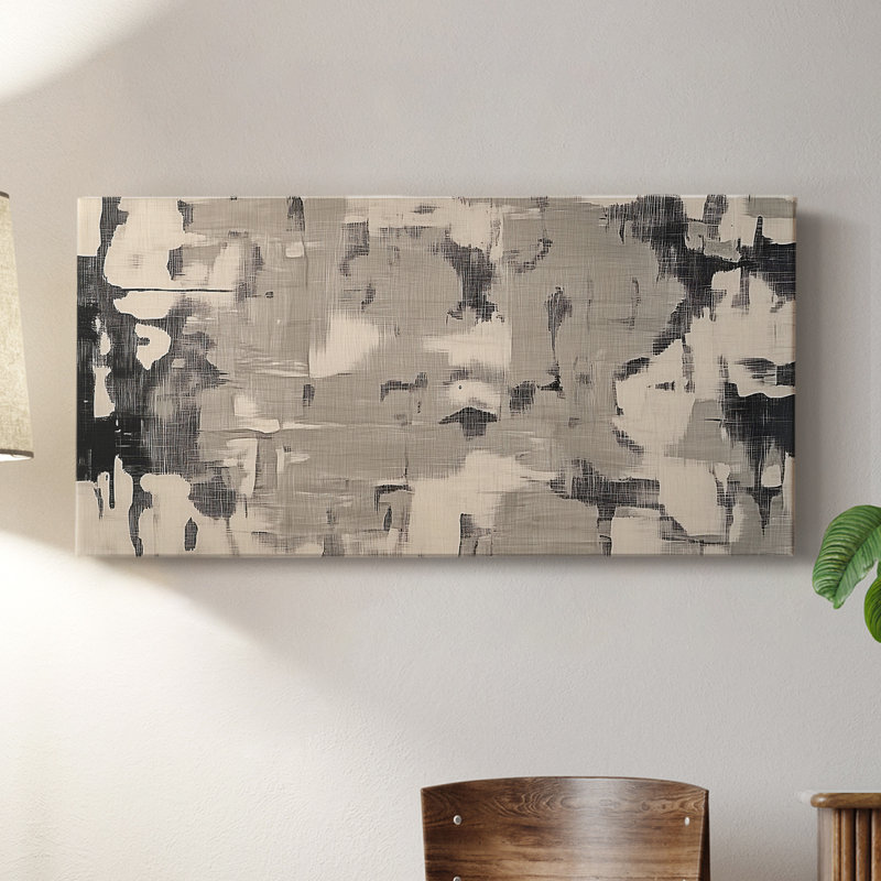 Série abstraite-XXXII- Toile tendue avec châssis - Prêt à accrocher, H 16 po x l 32 po