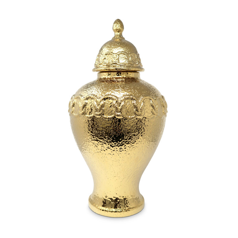 Metal Jar, 18" H x 10.25" W x 10.25" D