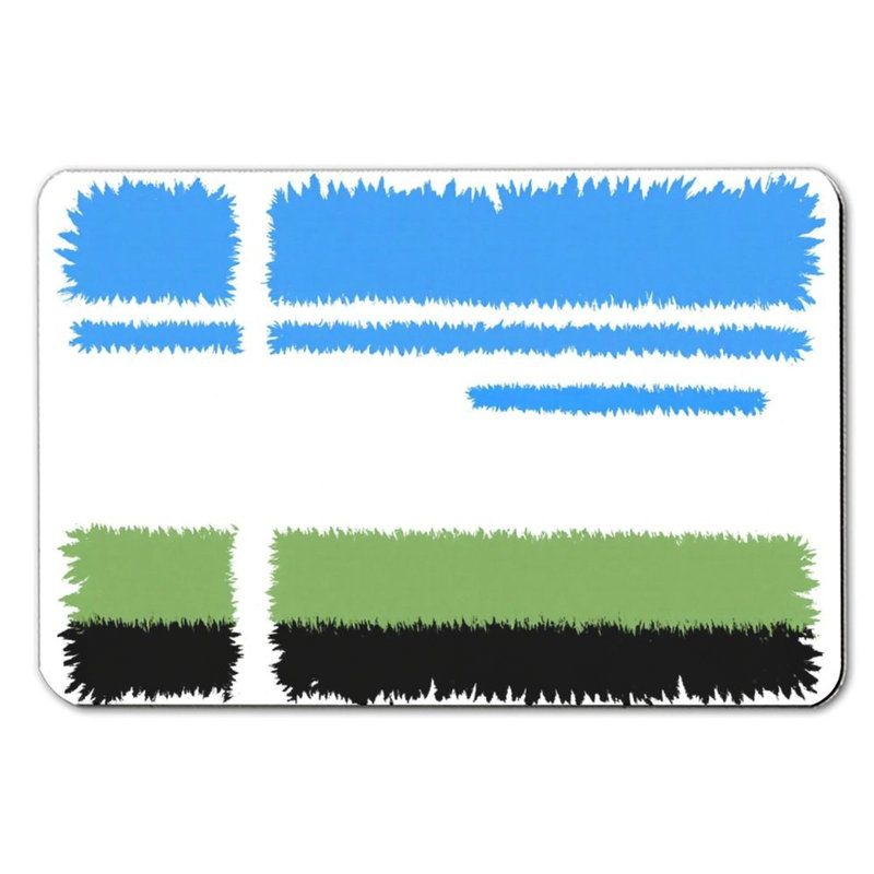 Blue Green Black Patchwork Bath Mat For Bathroom, 16 X 24