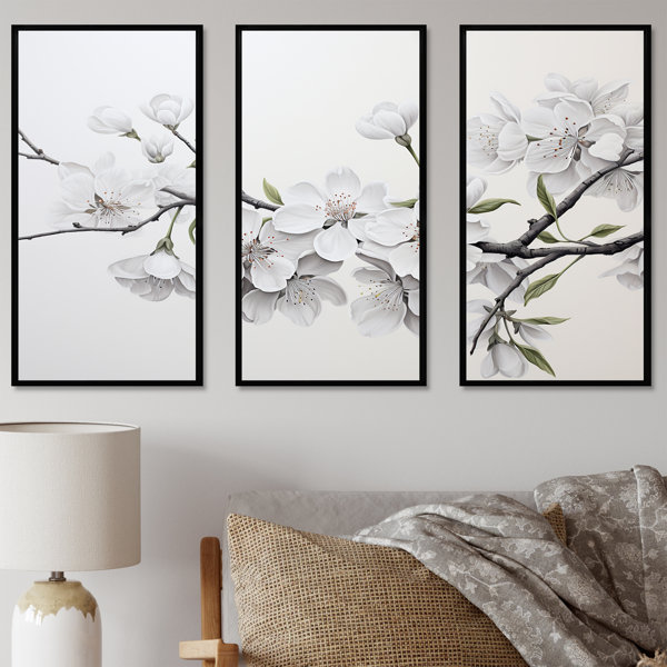 Lark Manor™ Minimalism White And Grey Cherry Blossom II - Cherry ...