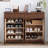 Coffee Solid Wood Shoe Storage Bench-1567879519