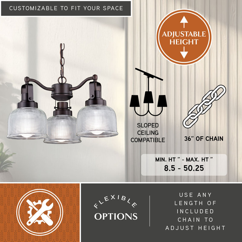 Hoopeston 3 - Light Shaded Classic Chandelier