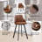 Swivel Leather Upholstered Bar Stool with High Backs (Set of 4)-1153204992-1153204998-1152699291