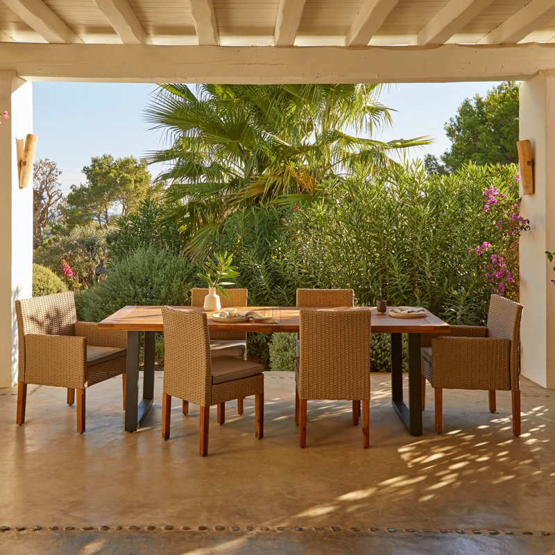 Fabiano Rectangular 6 - Person 175cm Long Dining Set with Cushions