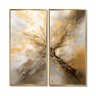 Gold And Silver Chromatic Essence I - Abstract Canvas Prints