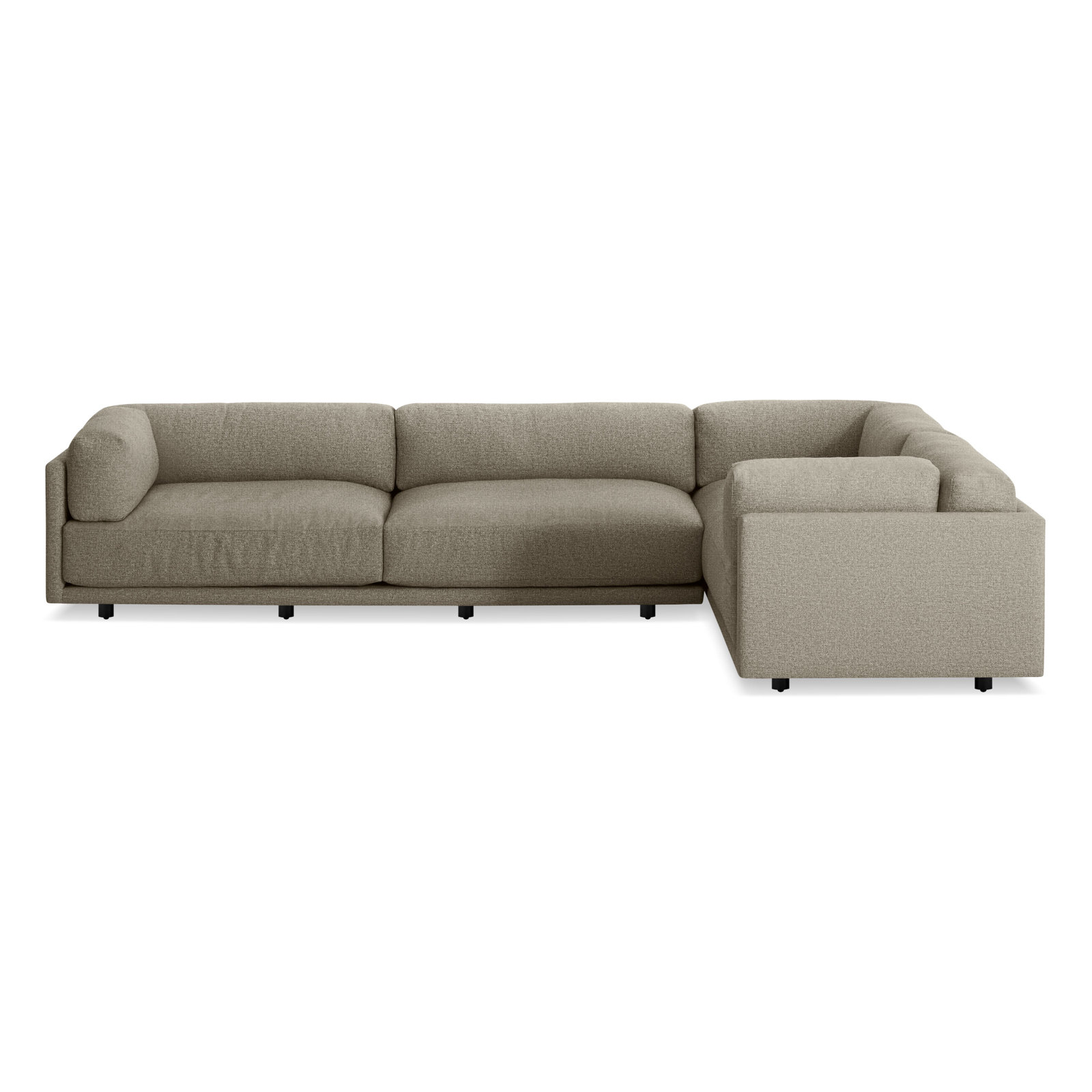 Sunday Upholstered L-Sectional, Left Hand Facing, Sanford Black Crossweave