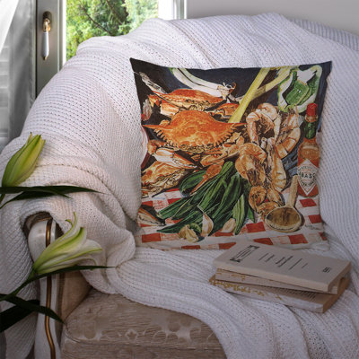 Coussin décoratif intérieur/extérieur en forme de crabe carrée