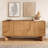 Corrigan Studio Malyun 63" Wide USA Oak Modern Sideboard Oak Storage Cabinet and Buffet Console
