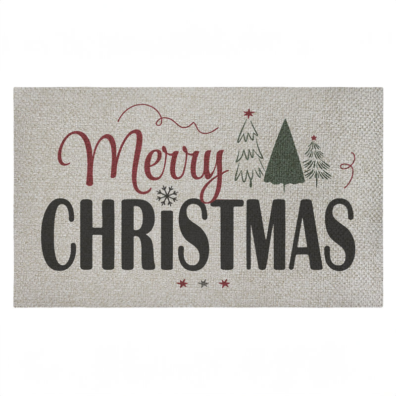 Tapis de porte d'extérieur Minimal Merry Christmas, design par Andrea Jasid Grassi, 18 po x 30 po