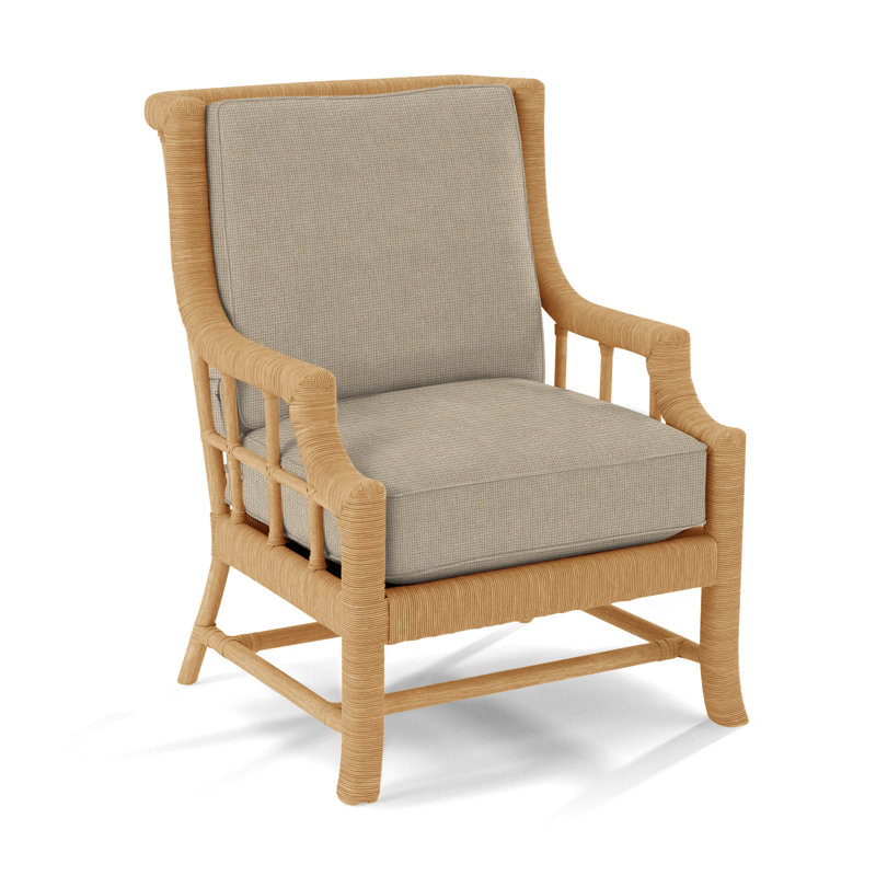 Lafayette Armchair, Sea Glass, Oatmeal Crypton Performance; 0822-74