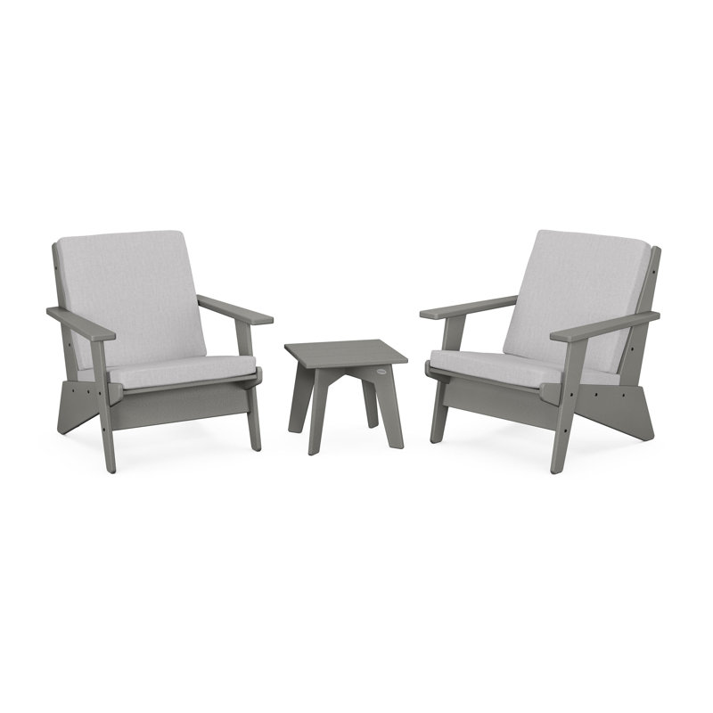 Riviera Modern Lounge 3-Piece Set, Slate Grey, Granite