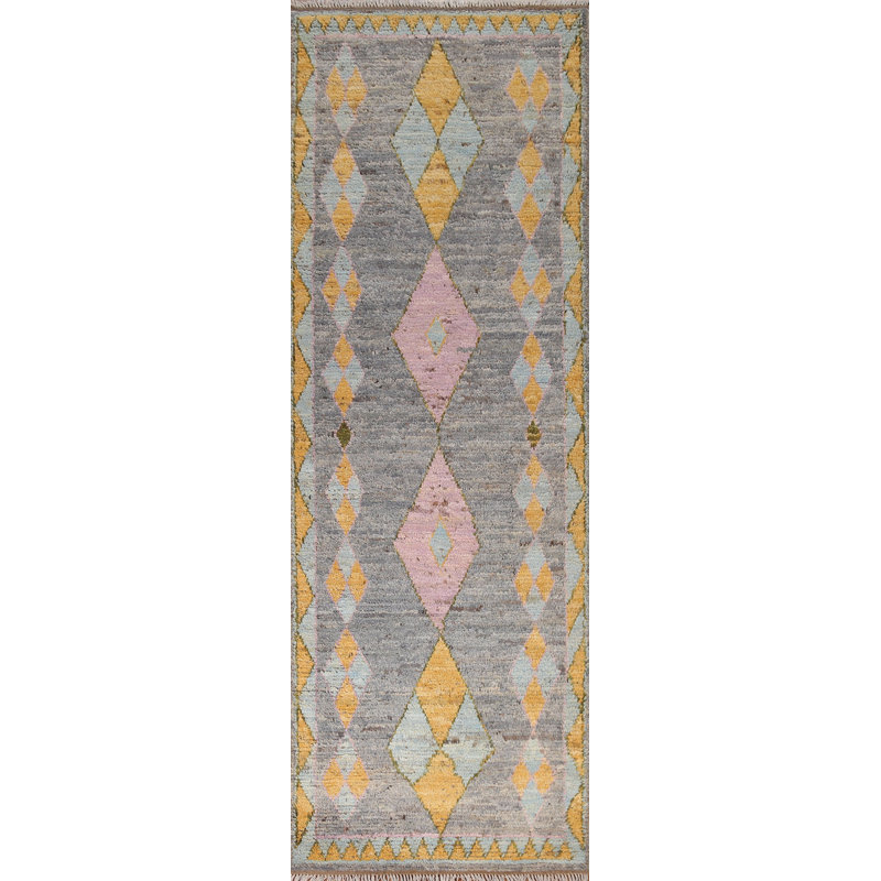 One-of-a-Kind 3'2" X 10' New Age Runner Wool Area Rug in