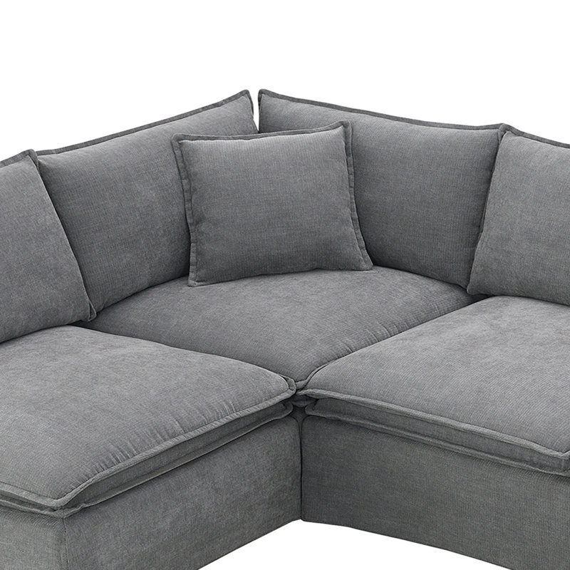 Sectional Sofa For Living Room Modular Sofa Couch With Movable Ottoman