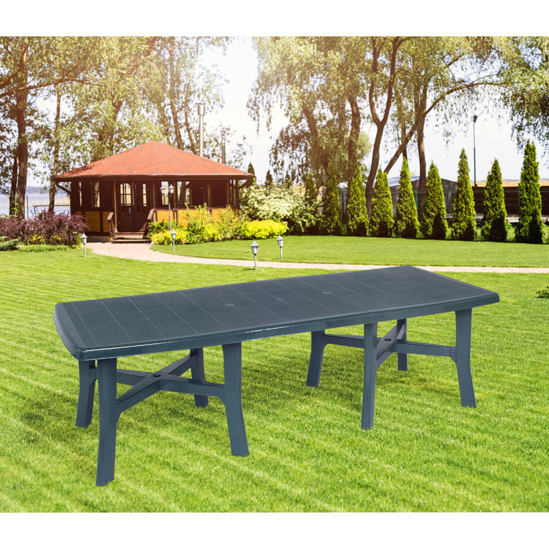 Ellasyn Extendable Plastic Dining Table, Green
