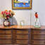 Armoire d'appoint en bois manufacturé brun foncé