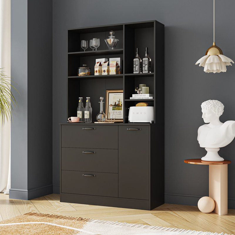 Fakrrudeen 70.87'' Kitchen Pantry, Black