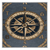 Washable Vintage navigation compass Nautical Area Rug