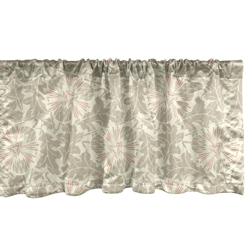 Ambesonne, cantonnière abstraite, lot de 2 fleurs de pissenlit rétro crème, sépia pâle et rosé, L 54 po x L 12 po