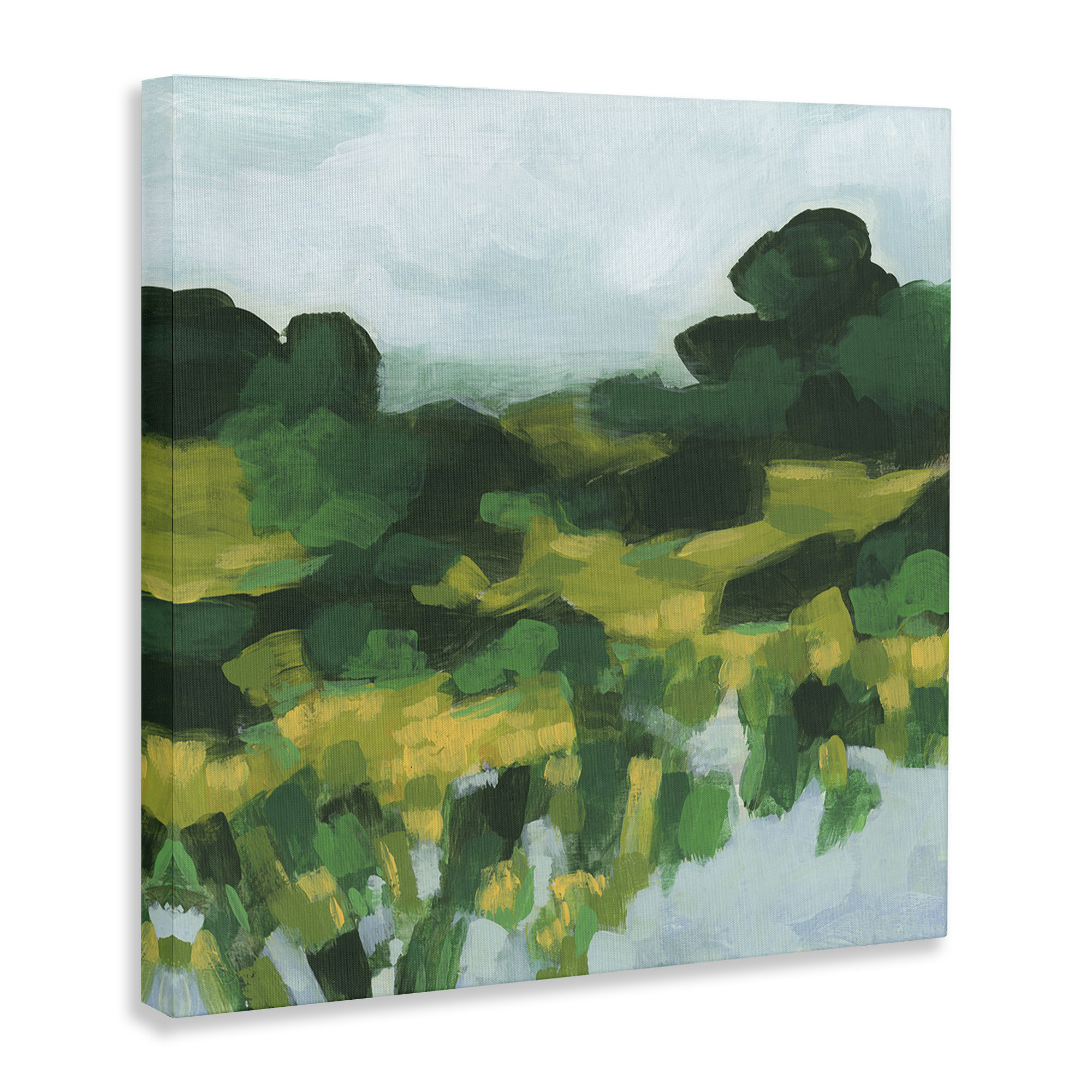Winston Porter Abstract Lush Green Landscape Canvas Wall Art by June ...