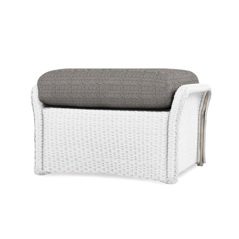 Weekend Retreat Outdoor Ottoman, Rumba Stonewashed, White