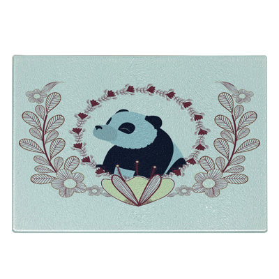 East Urban Home Glass Panda Cutting Board