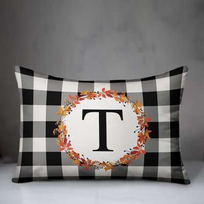  Harvest Monogram Lumbar Pillow