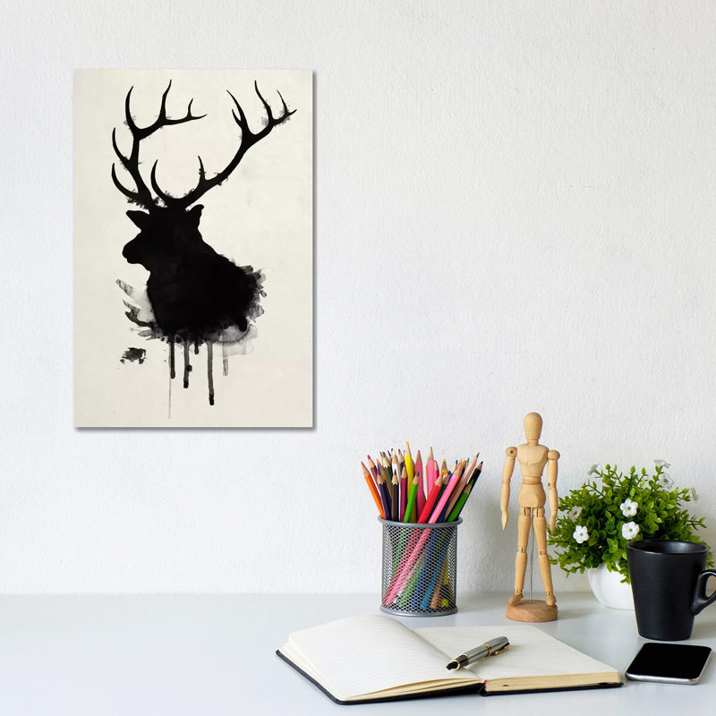 Elk by Nicklas Gustafsson - Wrapped Canvas Painting, 20.32 cm H x 30.48 cm W
