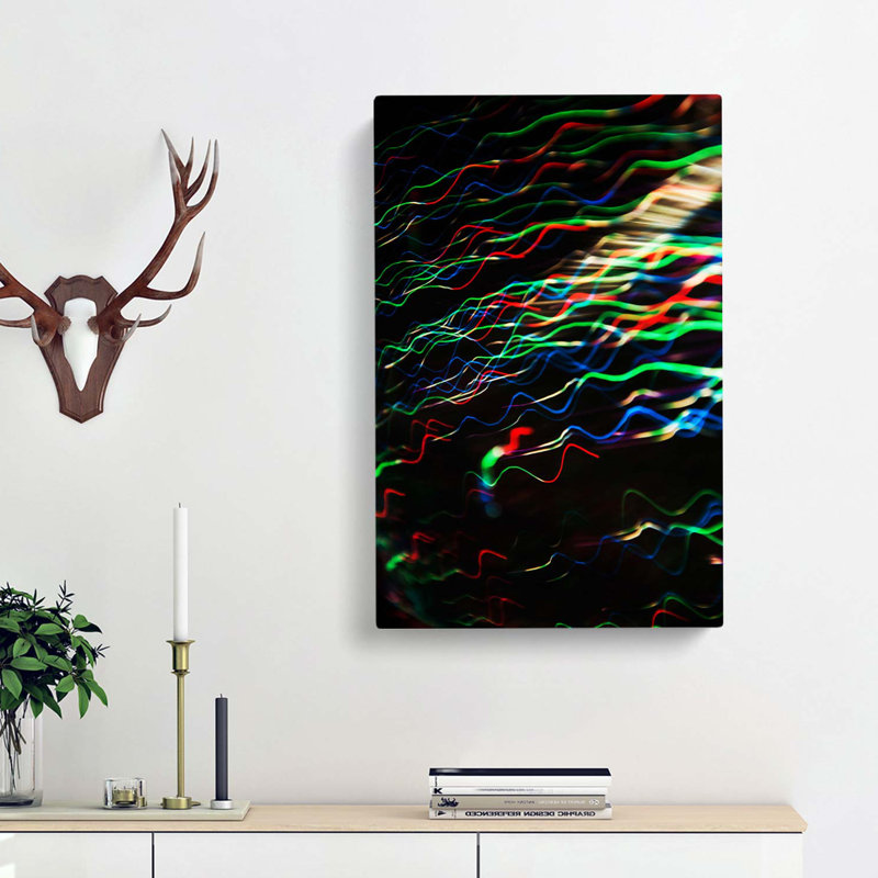 Light Waves In Abstract - Wrapped Canvas Print, 60cm H x 40cm W x 3cm D
