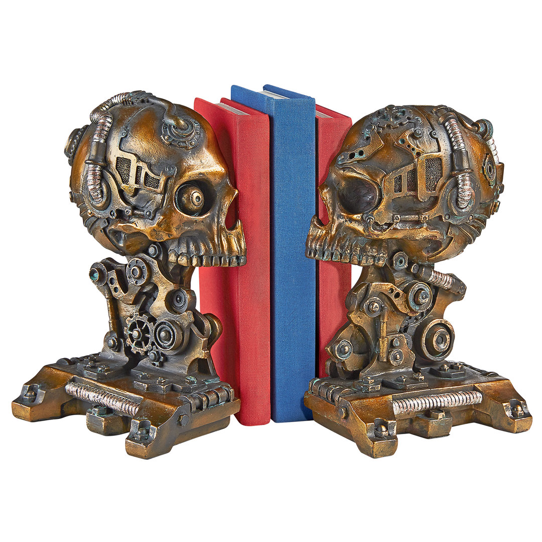 Cyborg Skeleton Bookends (Set of 2) Design Toscano