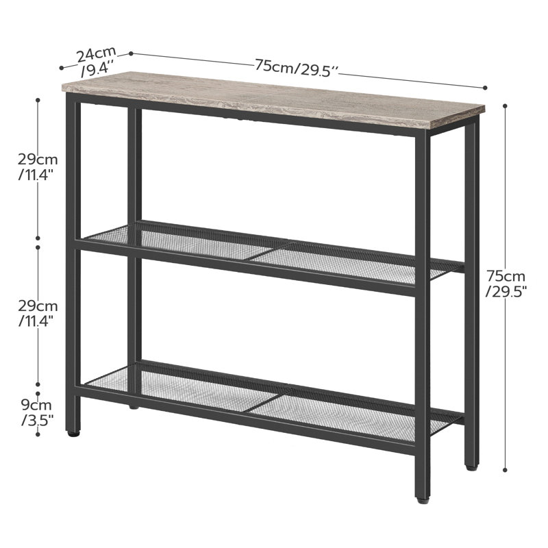 Console Atanacio à 3 niveaux, Grège, H 29,5 po x l 29,5 po x P 9,4 po