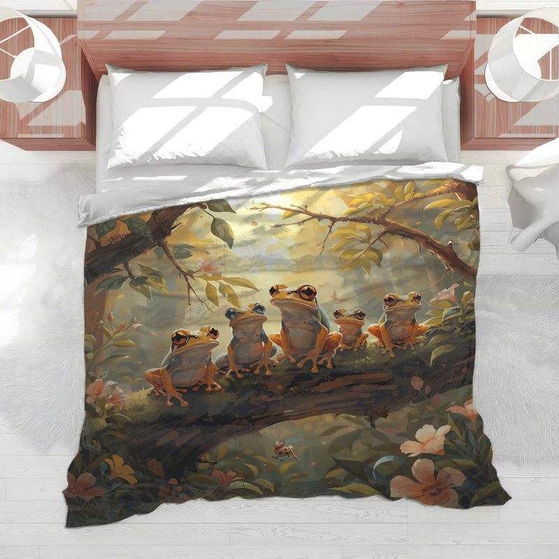 Frogs On Tree Branch Comforter, Twin Extra Long