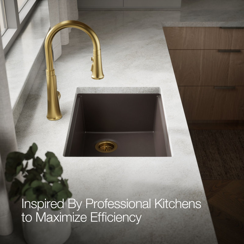 Billings Undermount Single-Bowl Workstation Kitchen Sink, Brown