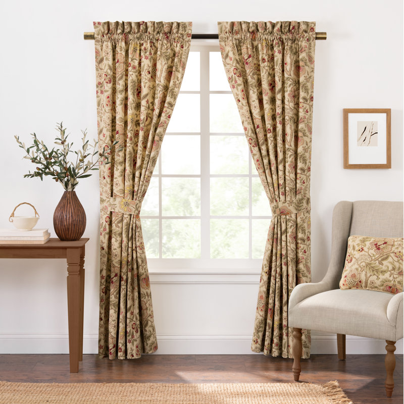 Regency Cotton Blend Room Darkening Curtain Pair, 48" W x 96" L, Brown