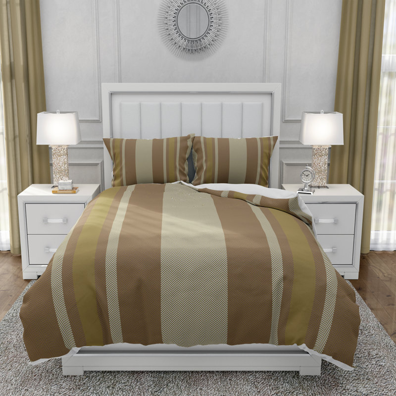 Striped Duvet Cover, King Duvet Cover + 2 King Shams