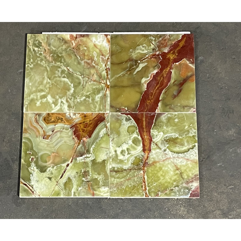 Carrelage de sol en marbre onyx 12 po x 12 po, Vert